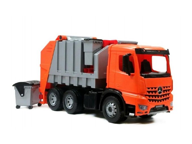 Auto popelář plast 72 cm 3-osý Mercedes Actros v krabici