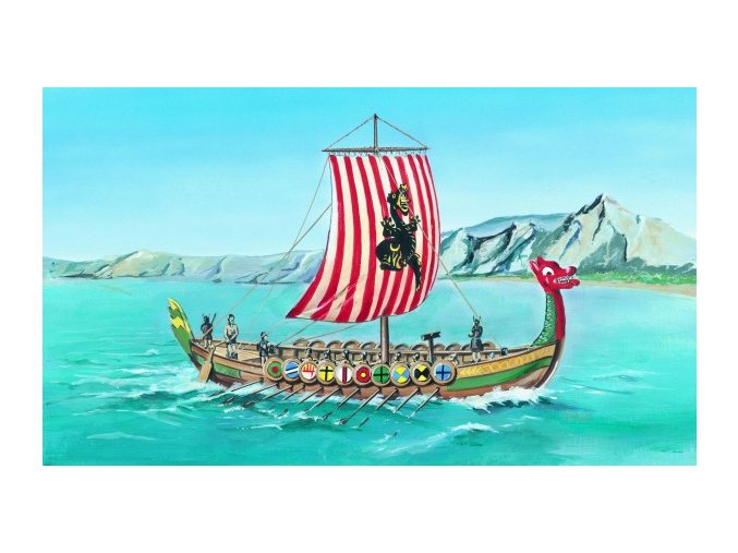 Model Viking Vikingská loď Drakkar 1:60 20,8x30,3 cm v krabici
