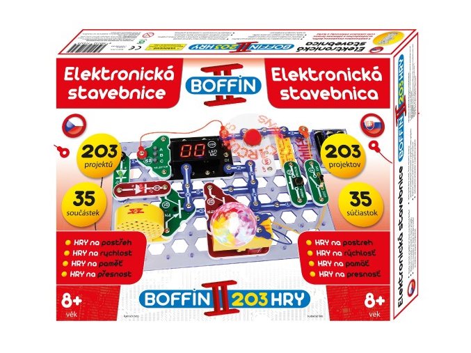 Stavebnice Boffin II. 203 elektronická 203 projektů na baterie 35 ks