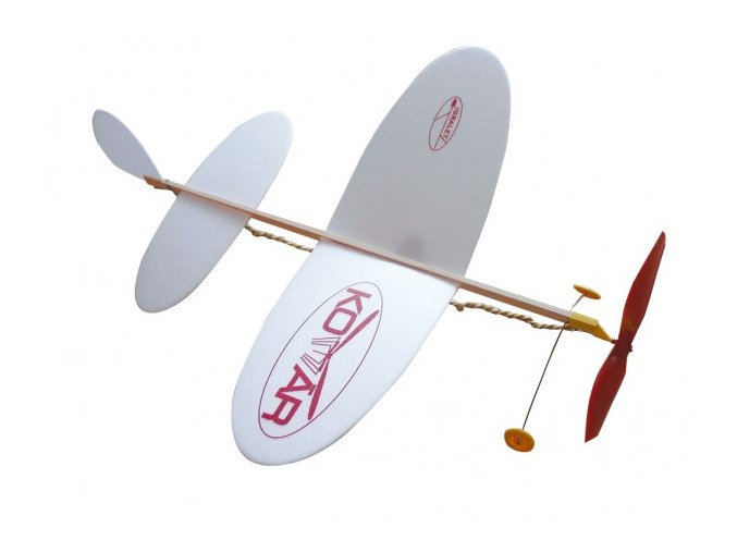 Letadlo Komár házecí model na gumu polystyren/dřevo v sáčku