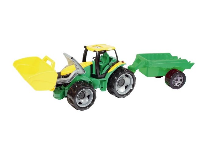 Traktor se lžící 60 cm a přívěsem 45 cm plast v krabici
