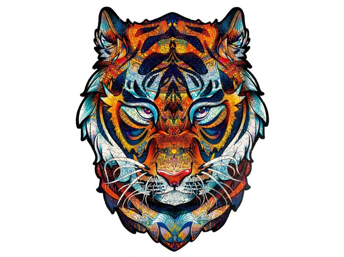 Dřevěné barevné puzzle - Mocný Tygr