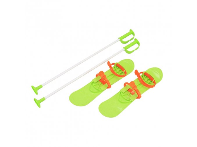 Dětské lyže s vázáním a holemi Big  Foot 42 cm zelené