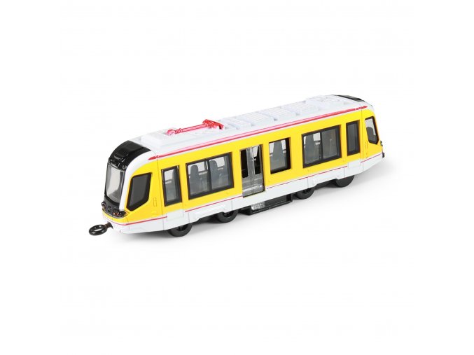 Kovová tramvaj žlutá 20 cm