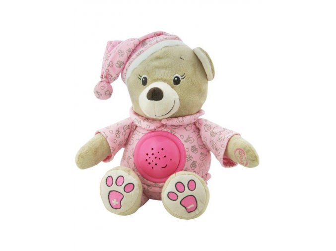 Plyšový medvídek s projektorem růžový