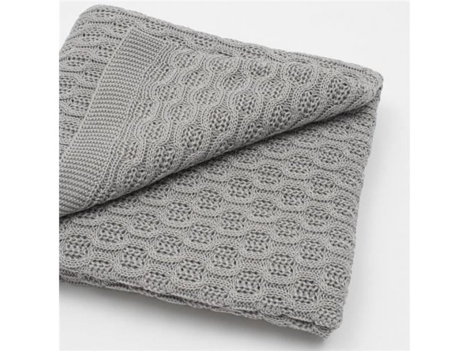 Bambusová pletená deka se vzorem 100x80 cm grey