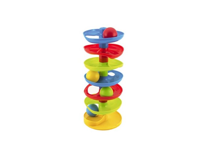 Kuličková dráha - věž plast s kuličkami v krabici