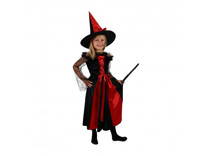 Kostým čarodějnice černo-červená (M)