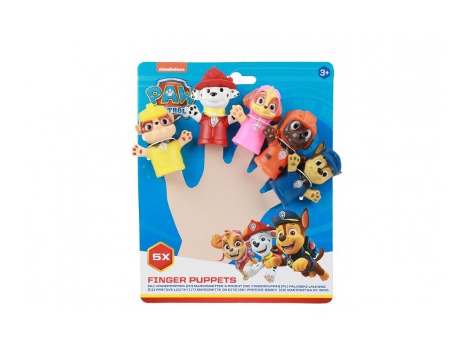 Maňásek prstový 5 ks TLAPKOVÁ PATROLA/PAW PATROL guma 6 cm