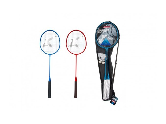 Sada badminton pálky 2 ks + míček 2 ks 65 cm kov/plast