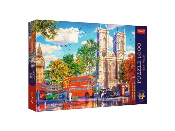 Puzzle Premium Plus - Čajový čas: Pohled na Londýn 1000 dílků 68,3x48 cm