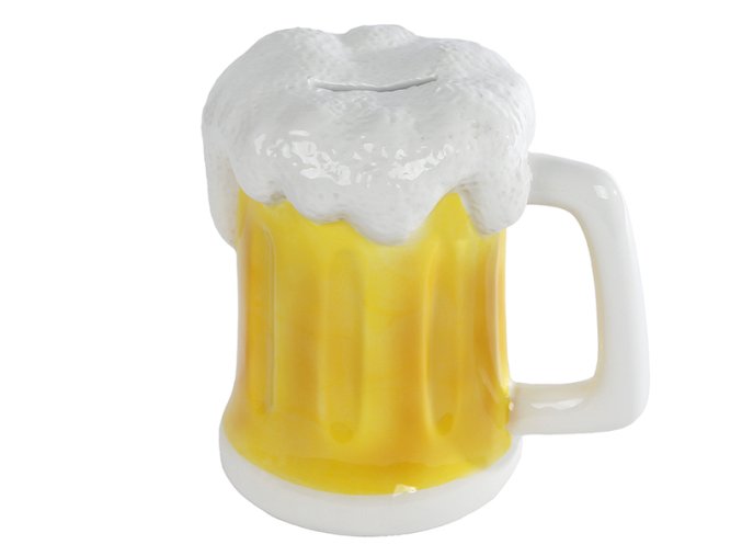 Pokladnička pivní půllitr porcelánový