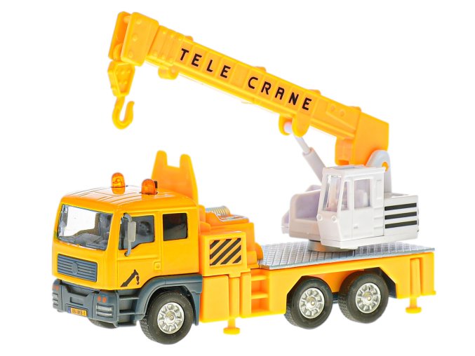 Kids Globe Traffic jeřáb kov 15 cm na zpětný chod na baterie se světlem a zvukem v krabičce