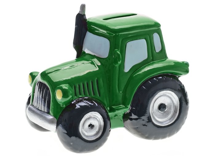 Kids Globe Farming pokladnička porcelánová traktor 15,5 x 11 x 13,8 cm