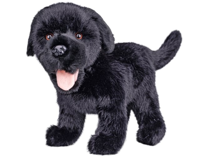 Labrador plyšový 23 cm stojící černý