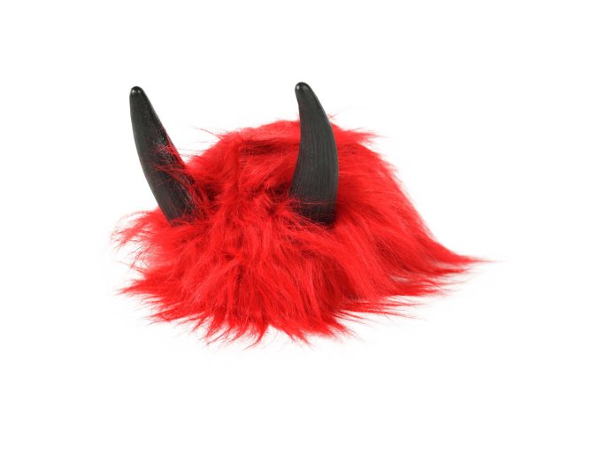 Paruka čert červená s rohy
