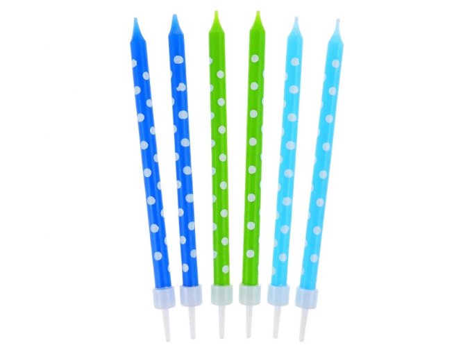 Svíčky dortové ,,puntík" pro kluky 24 ks