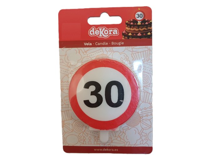 Narozeninová svíčka dopravní značka 30. narozeniny