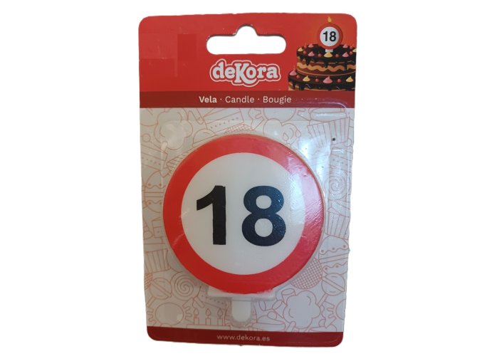 Narozeninová svíčka dopravní značka 18. narozeniny