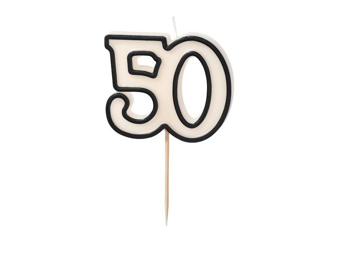 Svicka narozeninova cerno bila 50 5 5 cm 55SCU1650