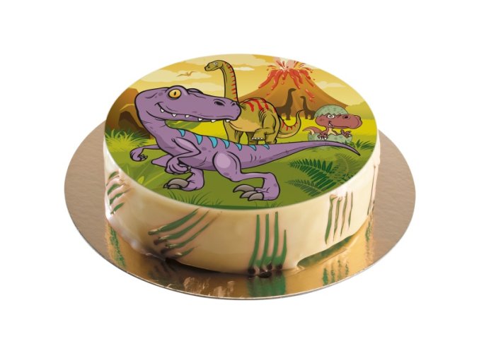 Fondanovy list na dort Dino 20 cm bez cukru 42236028