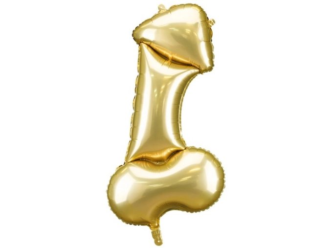 Balonek foliovy Penis zlaty 55 x 112 cm 55FB221019