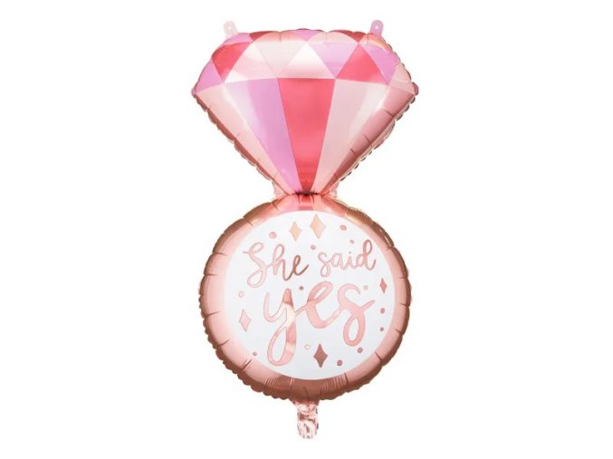 0021610 foliovy balonek prsten she said yes 41 x 72 cm