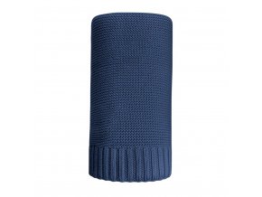 Bambusová pletená deka 100x80 cm tmavě modrá