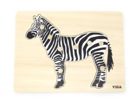 Dřevěná montessori vkládačka - zebra