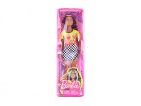 Barbie Modelka - ohnivé tričko a kostkovaná sukně