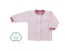 Kojenecký kabátek z organické bavlny Lesní Přítel růžový
