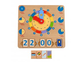 Učíme se hodiny – dřevěná naučná hrací deska