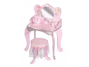 Dřevěný toaletní stolek se zrcadlem a dřevěnou židličkou Magic Maria 2022