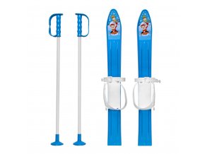 Dětské lyže s vázáním a holemi 60 cm modré