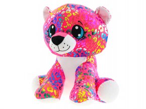 Leopard Rainbow Star Sparkle plyšový barevný 24 cm sedící