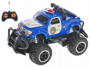 R/C auto terénní policie 14 cm 27MHz plná funkce na baterie se světlem