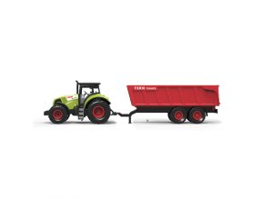 Traktor plastový se zvukem a světlem s červenou vlečkou