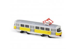 Kovová tramvaj žlutá 16 cm