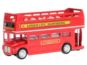 Autobus vyhlídkový londýnský 12,5 cm 1:64 kov zpětný chod