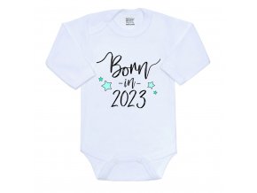 Body s potiskem Born in 2023 - dárkové balení