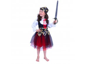 Dětský kostým pirátka s šátkem (S)