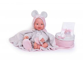 Mia - mrkací a čůrající realistická panenka miminko s celovinylovým tělem - 42 cm