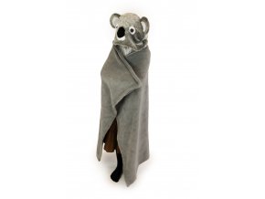 Koala - hřejivá deka s kapucí se zvířátkem a tlapkovými kapsami