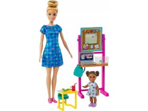 Barbie Povolání herní set s panenkou - učitelka v modrých šatech