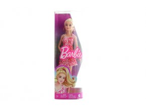 Barbie Modelka - růžové květinové šaty