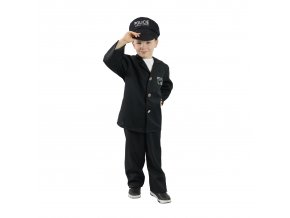 Dětský kostým policista s čepicí - český potisk (M)