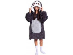 Lenochod - hřejivá televizní mikinová deka s kapucí pro děti 7 - 12 let