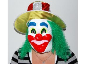 Maska Klaun s vlasy a kloboukem