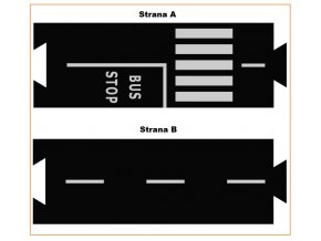 Autobusové zastávky - flexibilní silnice - 2 silikonové puzzle díly