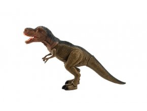 Dinosaurus tyranosaurus chodící plast 40 cm na baterie se světlem se zvukem v krabici